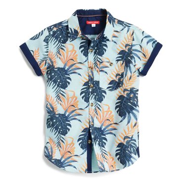 Liberty & Valor Little Boys Printed Floral Short Sleeve Woven Shirt