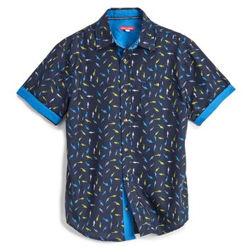 Liberty & Valor Little Boys Printed Shark Short Sleeve Woven Shirt