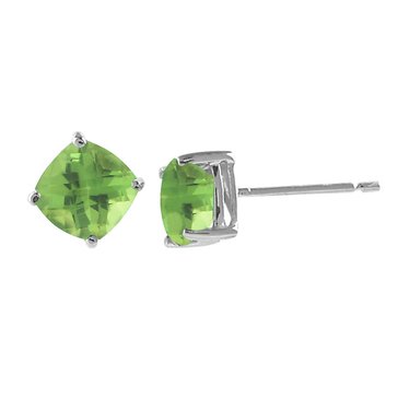 Peridot Stud Cushion Earrings