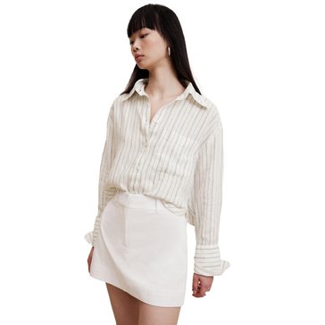 Banana Republic Women's Linen Striped Skimmer Shirt (Petite)