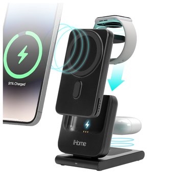 iHome 3-in-1 Magnetic Wireless Charger