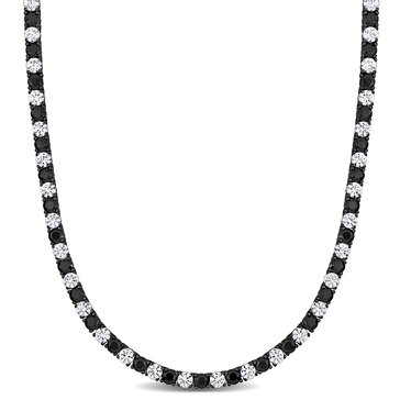 Sofia B. Men's 40 cttw Created White Black Sapphire Necklace