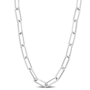 Sofia B. Men's 5MM Diamond Cut Paperclip Chain Necklace