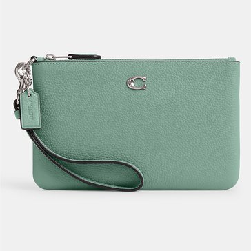 COACH Polished Pebble Leather Small Wristlet