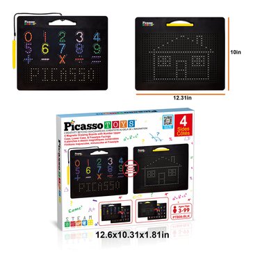 Picasso Tiles Double Sided Magnetic Board And Freestyle Drawing Board Set