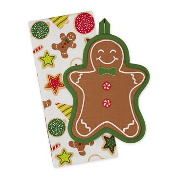 Design Imports Jolly Gingerbread Man Pot Holder Gift Set