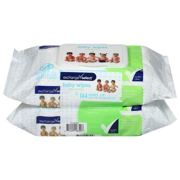 Exchange Select Unscented Baby Wipes, 2-Pack