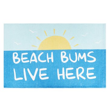 Beachcombers Coastal Life Beach Bums Live Here Dhurrie Mat