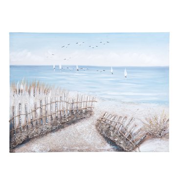 Beachcombers Coastal Life Beach with Fence Wall Decor