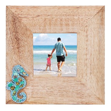 Beachcombers Coastal Life Beaded Seahorse Frame