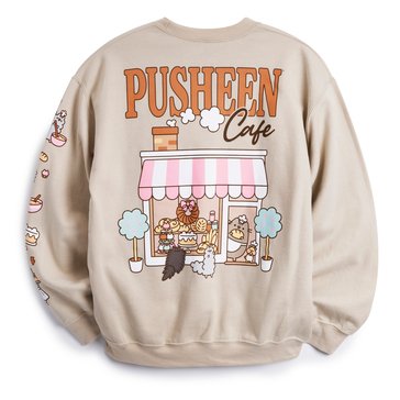 Ripple Junction Women's Pusheen Cafe Crew Fleece (Petites) 