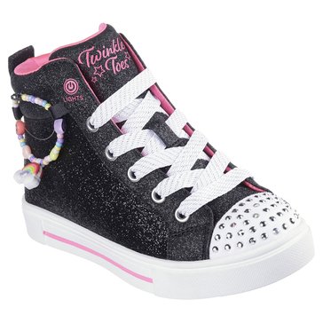 Skechers Little Girls' Twinkle Toes Friendship Bracelet High Top Sneaker