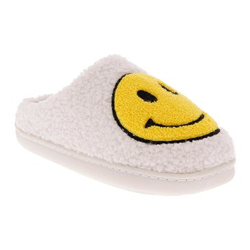 Mia Little Girls' Cozi Yellow Happy Face Slipper