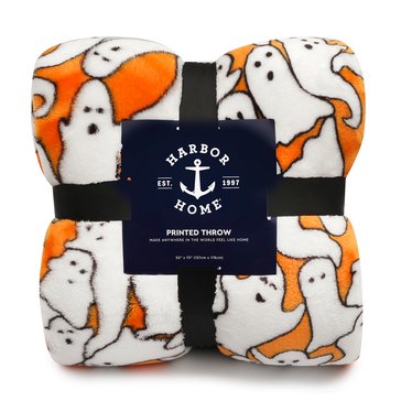 Harbor Home Plush Classic Halloween Ghost World Throw