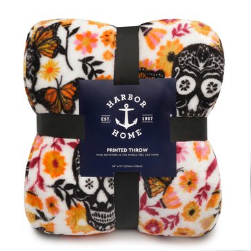 Harbor Home Plush Day of the Dead Fiesta Throw