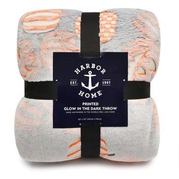 Harbor Home Plush Glow in the Dark Pumpkin Toss Throw