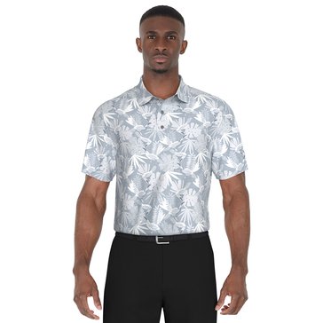 PGA Tour Men's Short Sleeve Tropical Flamingo Print Polo 