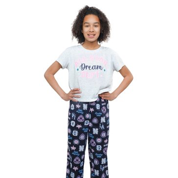 Dots & Dreams Big Girls' 3-Piece Pant Short Top Sleep Sets