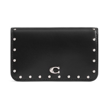 Coach Refined Calf Leather with Rivets Essential Slim Card Case