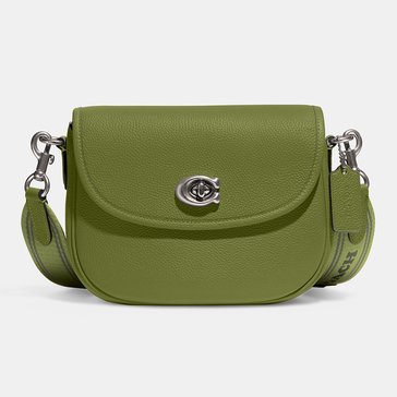 Coach Polished Pebble Leather Willow Saddle Bag