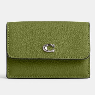 Coach Polished Pebble Leather Essential Mini Trifold Wallet