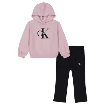 Calvin Klein Toddler Girls' Puff Sleeve Fleece Legging Sets