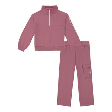 Calvin Klein Toddler Girls' Half Zip Fleece Sets