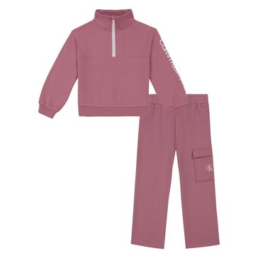 Calvin Klein Little Girls' Half Zip Fleece Sets