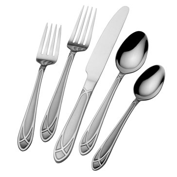 Pfaltzgraff Mirage Frost 42-Piece Flatware Set with Caddy