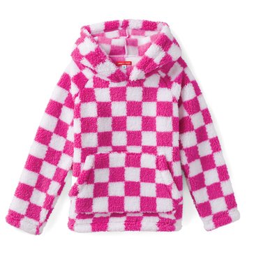 Liberty & Valor Little Girls' Checkered Sherpa Hoodie