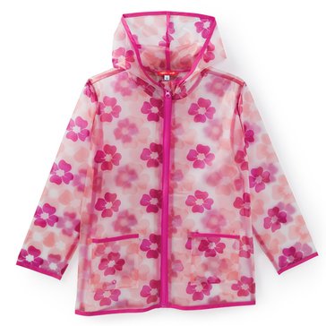 Liberty & Valor Little Girls' Clear Floral Raincoat