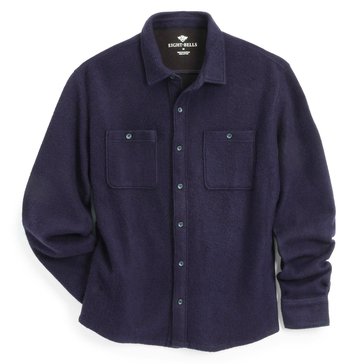 Eight Bells Men's Long Sleeve Melange Front Button Fleece Shirt 