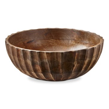 Tag Fluted Wood Bowl