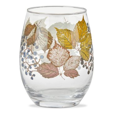 Tag Autumn Leaves Stemless Wine Glass