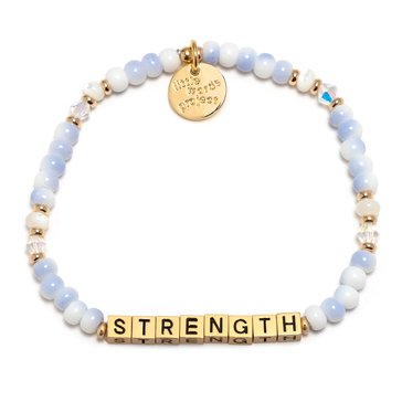 Little Words Project Strength Gold Letter Beaded Stretch Bracelet