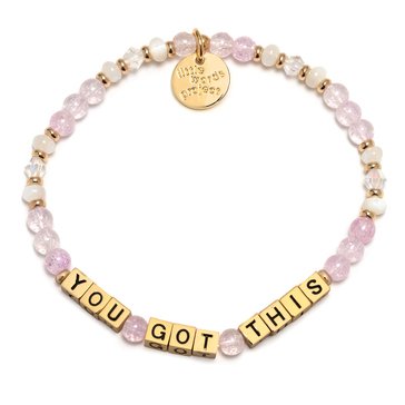 Little Words Project You Got This Gold Letter Beaded Stretch Bracelet