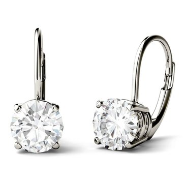 Charles and Colvard Forever Bright 3 cttw Moissanite Leverback Earrings