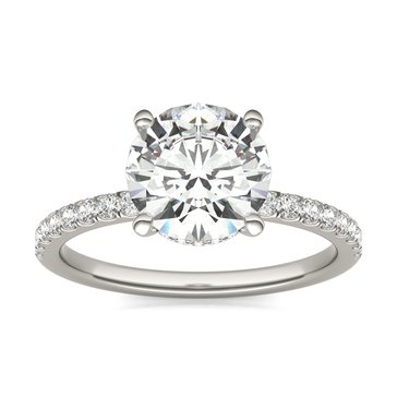 Charles and Colvard Forever Bright 2 1/5 cttw Moissanite Hidden Halo Engagement Ring