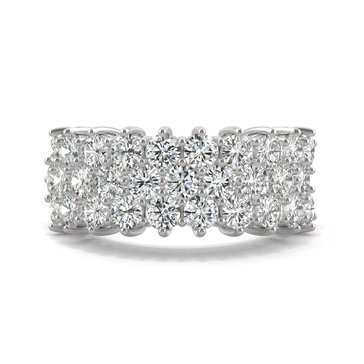 Charles and Colvard Forever Bright 3 cttw Moissanite Three Row Band