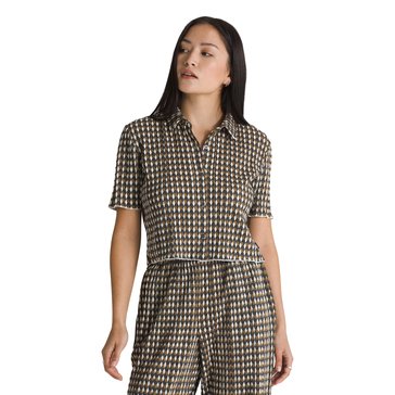 Vans Women's Ambrosy Short Sleeve Crop Mini Check Shirt