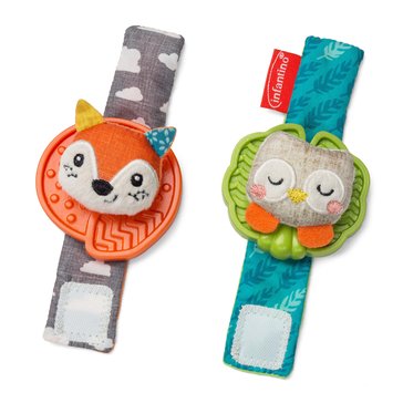 Infantino Wrist Rattles Owl & Fox Teethers