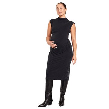 Old Navy Maternity Ribbed Knit Ruched Midi Dress