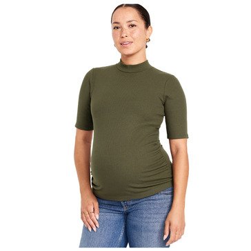 Old Navy Maternity Short Sleeve Rib Mock Neck Top