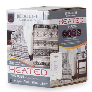 Berkshire Printed Reverse Sherpa Heated Throw