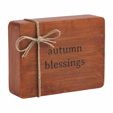 Mud Pie Autumn Wood Block Plaque