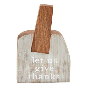 Mud Pie Short Wood Pumpkin Plaque