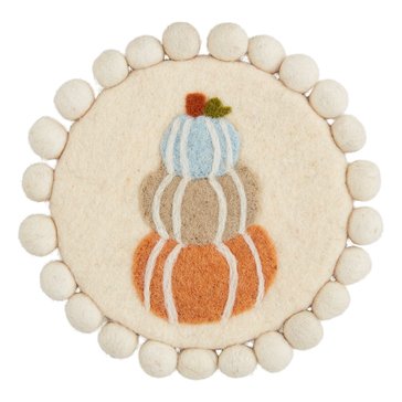 Mud Pie Felt Stacked Pumpkin Trivet