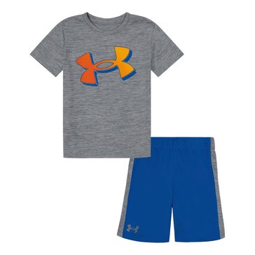 Under Armour Little Boys' Big Logo Side Panel Tee and Shorts Sets