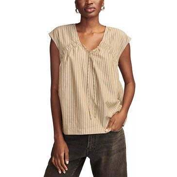 Lucky Brand Women's Stripe Tie Front Shirt