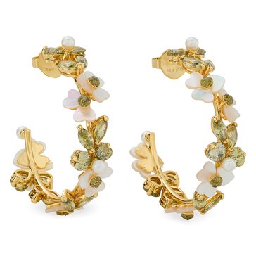 Kate Spade New York Precious Pansy Hoop Earrings